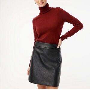 J. Crew Factory Black Leather-look Mini Skirt